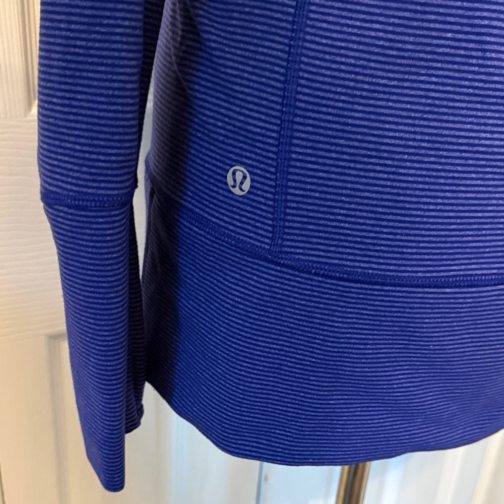 Lululemon Stride Full Zip Jacket Women's Tonka Stripe Pigment Blue Sz 8 - Picture 9 of 12
